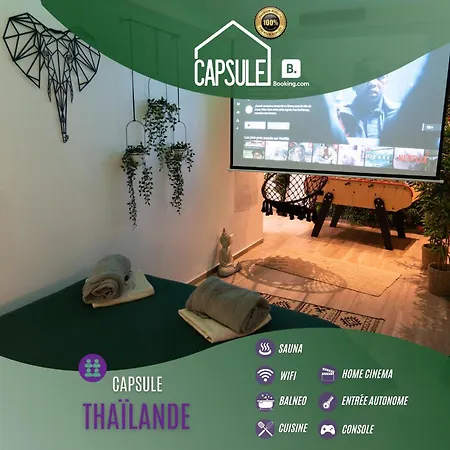 Appartement Capsule Thailande I Sauna I Balneo I Console I Jeux En Bois I Cinema I Cour Interieure
